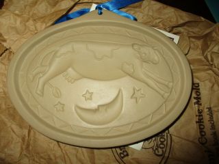 Brown Bag Cookie Art 1993 Cow Over The Moon Ceramic.  No Chips Or Cracks.
