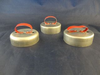 Vintage Trio of Aluminum Donut & Biscuit Cookie Cutter Red Handle 2