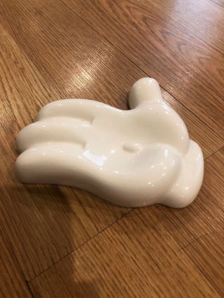Vintage Disney Mickey Mouse Paintbrush White Glove Ceramic Soap Dish