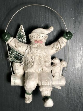 Midwest Cannon Falls Pam Schifferl Santa Ornament Swing Squirrel Brush Tree Ps