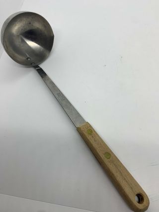 Vintage Robinson Knife Co.  Stainless Steel Soup Ladle Wood Handle