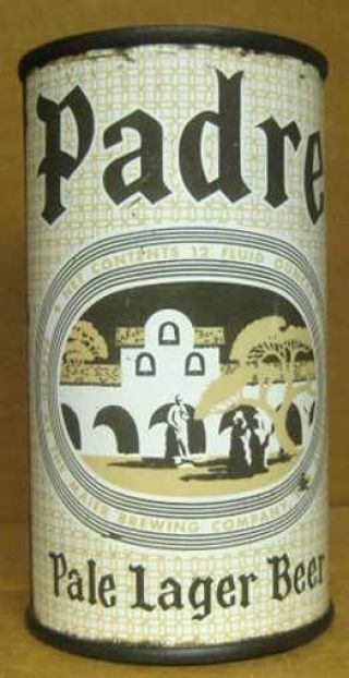 Padre Pale Lager Beer Ss Flat Top Can Maier Brewing,  Los Angeles California 1963