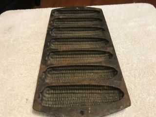 Vintage Cast Iron 7 Ear Corn Bread Muffin Stick Pan Skillet Mold Usa R 2 Stamp