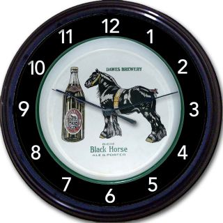 Dawes Brewery Quebec Canada Black Horse Biere Beer Tray Wall Clock Ale Porter