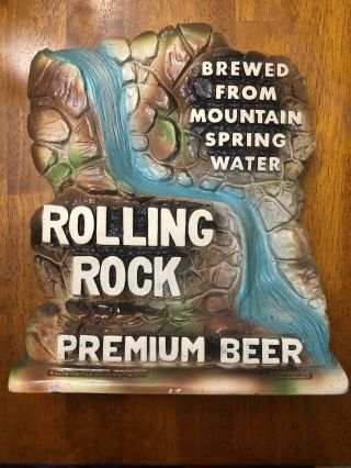 Rolling Rock Premium Beer Chalk Ware Waterfall Latrobe,  Pa Silvestre 72