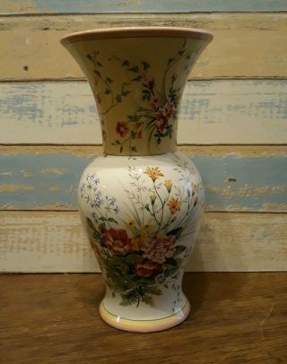 Laura Ashley French Country Floral Vase Ceramic Ftd Florist Gift 9.  75 "