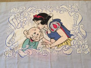 Disney Snow White And The Seven 7 Dwarfs Standard Pillowcase Vintage Dopey