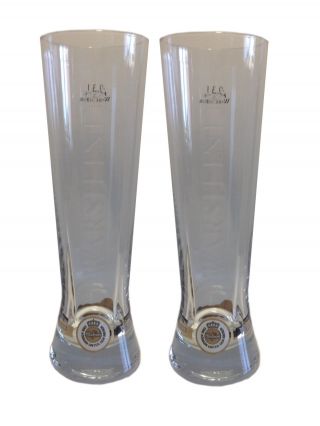 Warsteiner - Set Of 2 - German Beer Glasses 0.  3 Liter - " Premium Cup " -