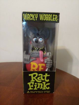 1999 Green Rat Fink Funko Wacky Wobbler Bobble Ed Big Daddy Roth