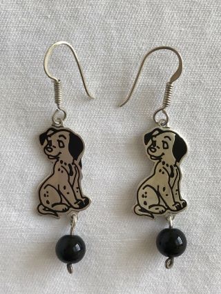 Vintage 925 Sterling Silver Disney 101 Dalmatians Puppy Dogs Earrings Mexico
