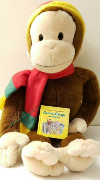 Curious George Plush Macys Stuffed Toy And Tiny Book 24 " Limited Edition.  Nwot