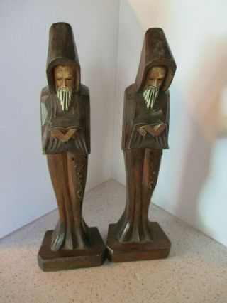 Bookends Reading Monks,  Standing Pair,  Detail,  Mid - Century Modern Import