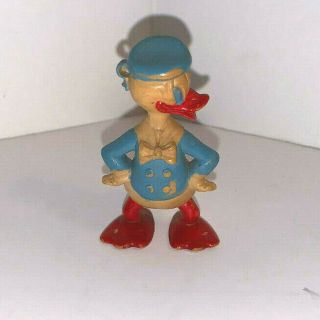 Vintage Disney Donald Duck Plastic Figurine - Marked Germany