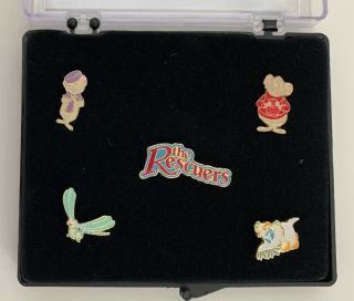 Walt Disney The Rescuers - Bernard,  Bianca,  Evinrude,  Orville,  5 Pin Set In Case