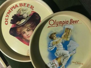 Vintage Olympia Beer Serving Trays 13”