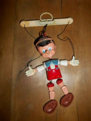 Vintage Walt Disney Pinocchio Plastic String Puppet Marionette Doll Figure 4.  5 "