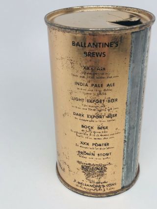 Ballantine’s BEER - One Sided Flat Top Can.  - Newark,  Jersey - NJ - IRTP 3