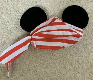 Disney Pirates Of The Caribbean Mickey Mouse Ears Hat Bandanna Cruise Pirate