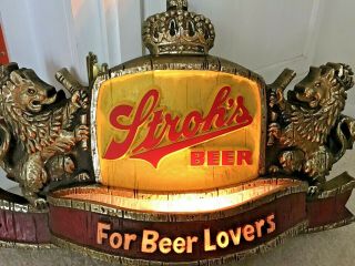 Strohs Beer Plastic Lighted Advertising Sign For Beer Lover 