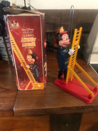 Vintage Walt Disney Wind - Up Climbing Mickey Mouse By Durham.  Wow
