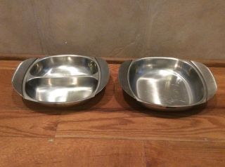 Vintage Stainless Steel Divided Serving Dish Frasers Made In Sweden