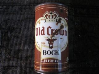 Old Crown Bock Flat Top Beer Can.  Old Crown Brewing,  Fort Wayne,  Indiana