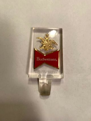 Vintage Budweiser Beer Pull Tap Handle Knob Translucent Clear 4 1/4 " Tall 4b