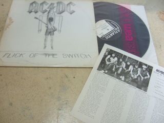 Ac/dc Flick Of The Switch 1983 Korea Vinyl Lp 12 " Ex Olw - 281 7tracks