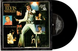 Elvis Presley Medley - 50th Anniversary / Blue Suede Shoes Rare 7 " 45 Record 1982
