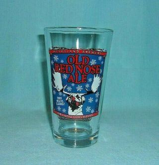 Heartland Brewery York City Old Red Nose Ale Christmas Pint Beer Glass