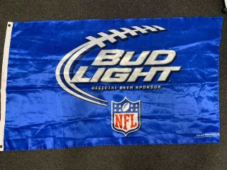 Bud Light Beer Nfl Football Satin Flag 3ft X 5ft Double Sided A2