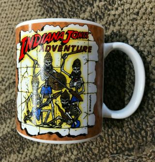 Vintage 90 Indiana Jones Temple Of The Forbidden Eye Skeleton Warrior Mug Disney