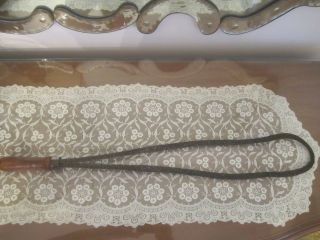 Vintage Dense Multi Braided Twisted Wire 28 " Rug Beater With Wooden Handle