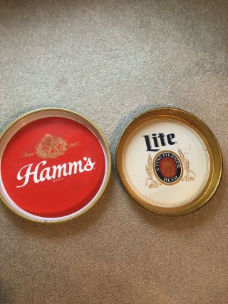 Hamm’s And Miller Lite Beer Trays