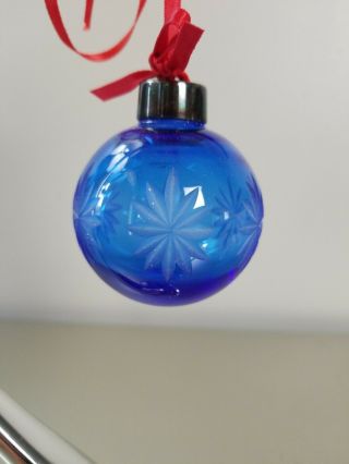 Lenox Pave Jewels Color Gems Sapphire Ball Full Lead Blue Crystal Ornament