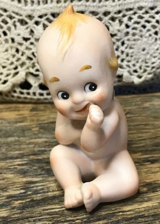 Vintage Lefton Kewpie Ceramic Bisque Figurine