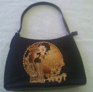Betty Boop Collectible " Going My Way " Purse With Brown Base And Strap