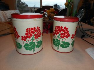 2 Vintage Tins 6.  5 " And 6 " By National Can
