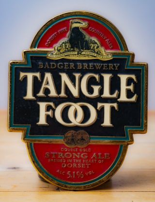 Hall & Woodhouse (badger) " Tangle Foot Enameled Brass Pump Clip & Clamp