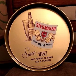 Vintage Stegmaier Beer - Brewing Co Metal Tin Litho 12 " Tray Wilkes - Barre Pa