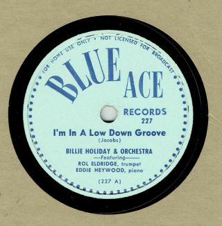 Jazz 78 : Billie Holiday Orchestra On Blue Ace 227 In E -