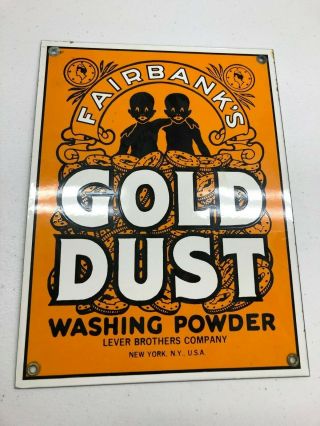 Fairbanks Gold Dust Washing Powder Ande Rooney Porcelain Sign Advertising