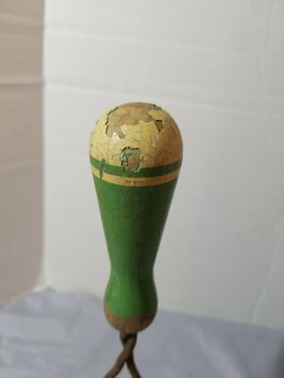 Vintage Potato Masher with Green Wooden Handle 2