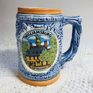 Williamsburg Va Mug Stein Vintage Collectible Barware Bar Man Cave Cup History