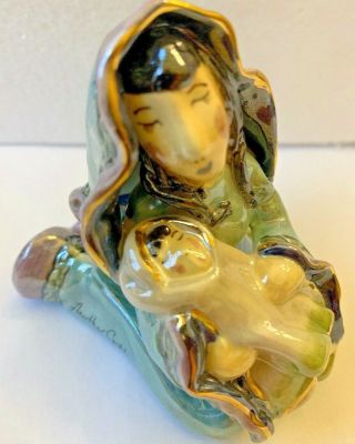 Heather Goldminc Blue Sky Clayworks Figurine Mary With Baby Jesus For Nativity
