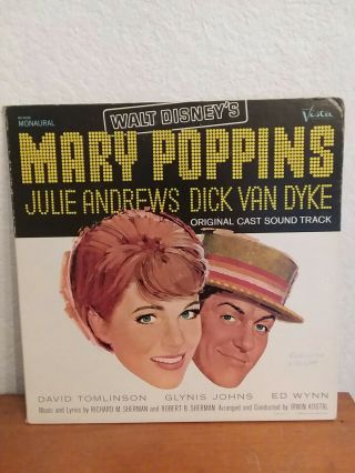 Vintage Walt Disney Mary Poppins Cast Soundtrack Record Album