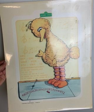 Vintage 1989 Sesame Street Big Bird Poster Muppets Inc.  Ctv Childrens Vintage