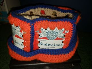 Vintage 70s Budweiser Beer Can Hat Crochet Knit Retro Handmade Hipster