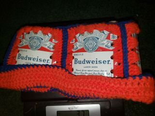 Vintage 70s Budweiser Beer Can Hat Crochet Knit Retro Handmade Hipster 3