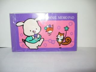 Vintage Sanrio Pippo Pig Hello Kitty Friend Character 3 - Panel Memo Pad